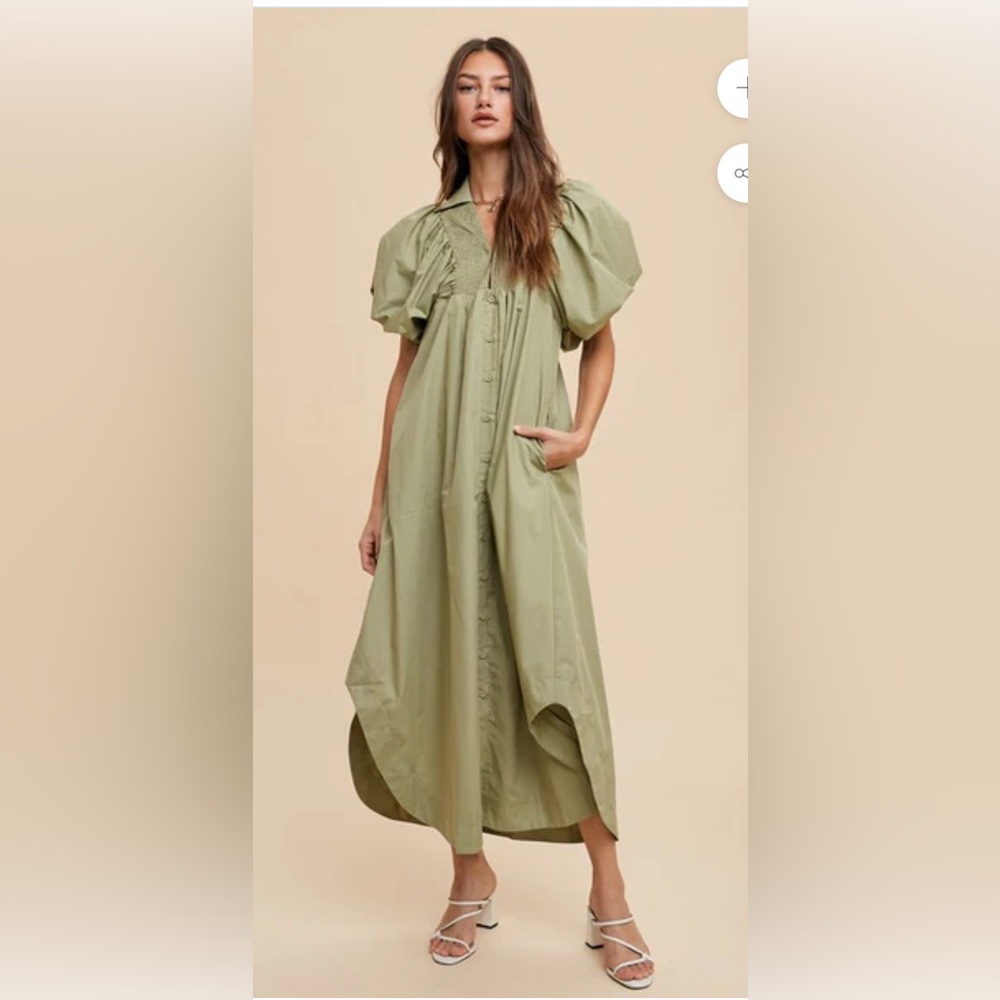 Elegant Olive Green Maxi Dress